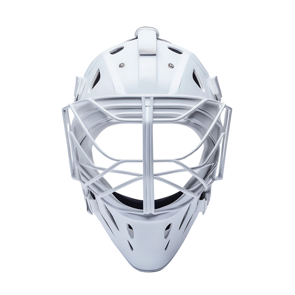 Minimalist Hockey Goalie Mask with Clean Design Isolated on Transparent Background png