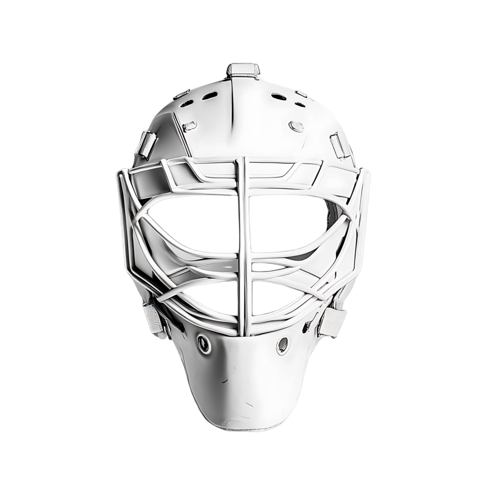Clean Design Hockey Goalie Mask with Minimalist Style Isolated on Transparent Background png