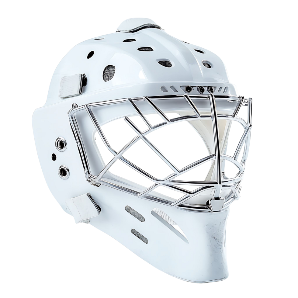 Elegant Hockey Goalie Mask with Simple Design Isolated on Transparent Background png