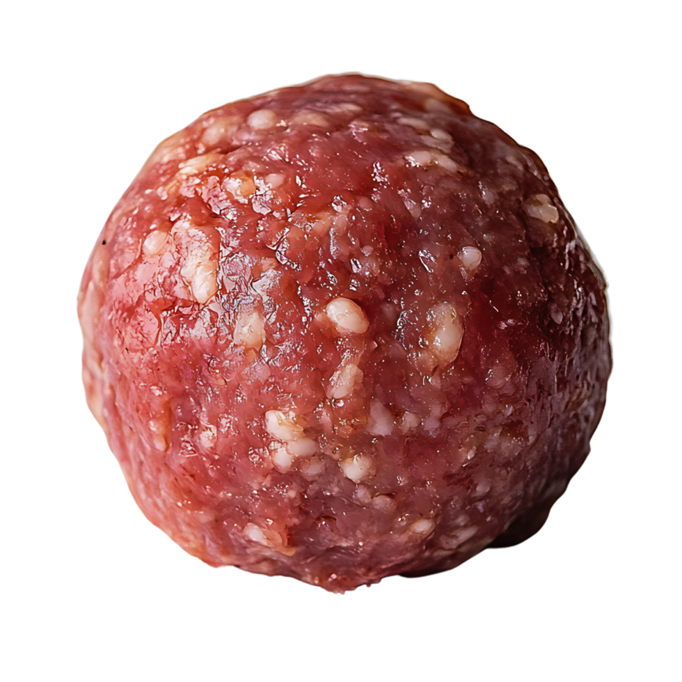 Uncooked Ground Beef Meatball, Fresh and Juicy, Perfect for Recipes, Isolated on Transparent Background png