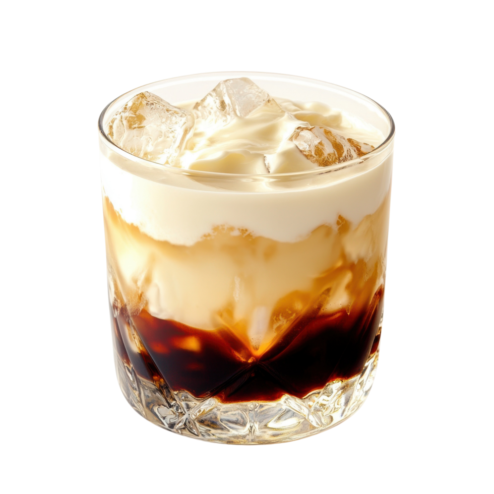 Refreshing White Russian Cocktail with Creamy Texture Isolated on Transparent Background png