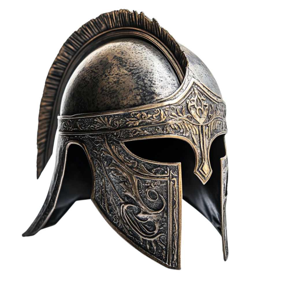 Ornate Vintage Helmet from Medieval Era with Exquisite Details Isolated on Transparent Background png
