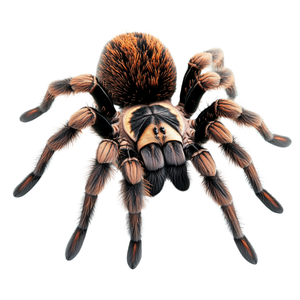 Large Tarantula with Distinctive Fangs Isolated on Transparent Background png