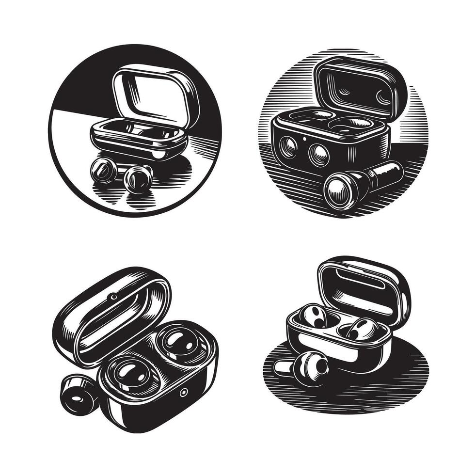 Elegant Earbuds Displayed vector