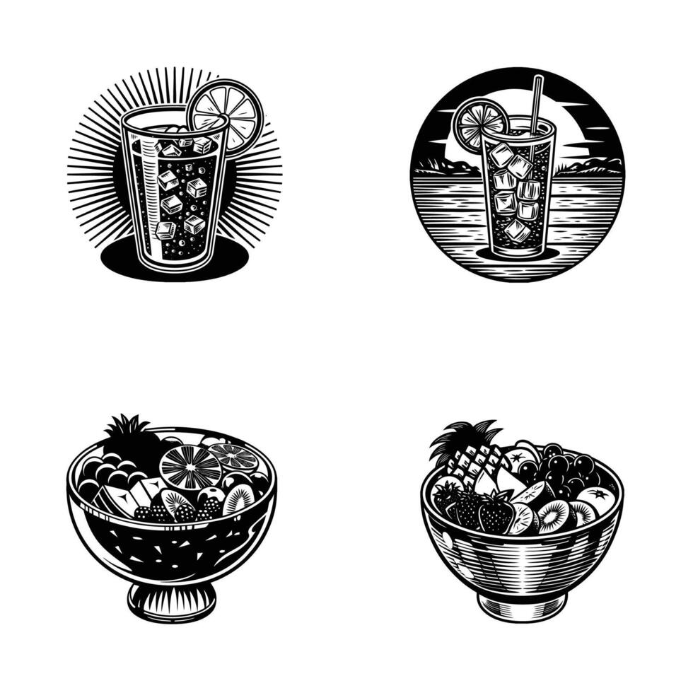 A sleek, minimalist silhouette of a Drink icon featuring a glass with a straw, capturing the essence of refreshment and simplicity in a modern, stylish design. vector