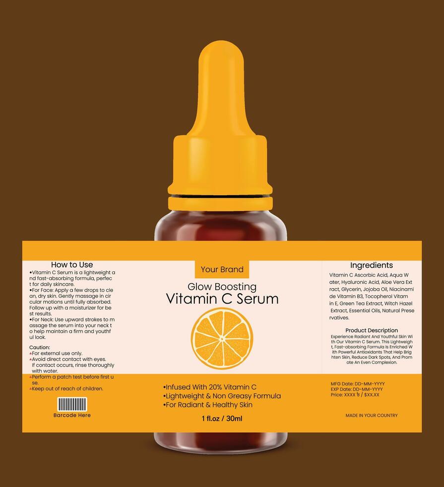 Serum Label Design Template vector