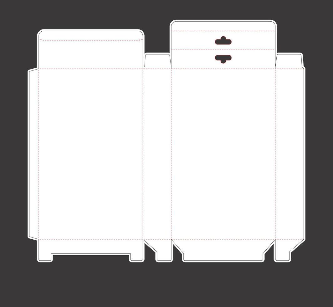 Hanging Box Packaging Die-Cut Template vector