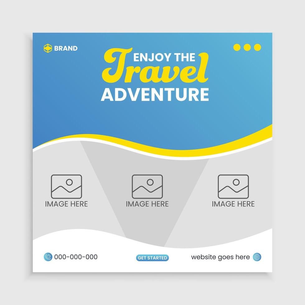 Travel and tour social media post And banner Design. vector
