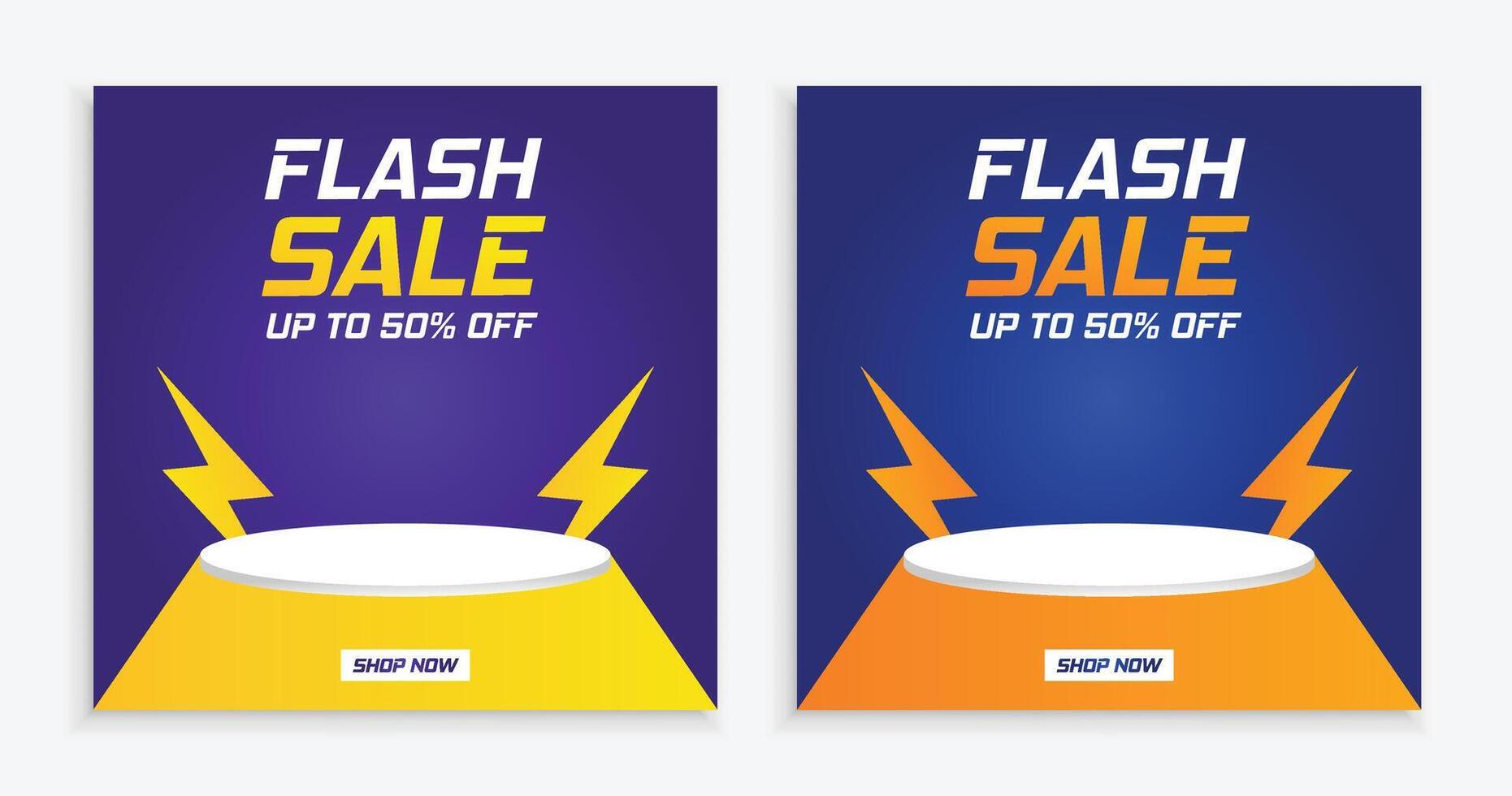 Flash Sale Shopping Social media post or banner. vector