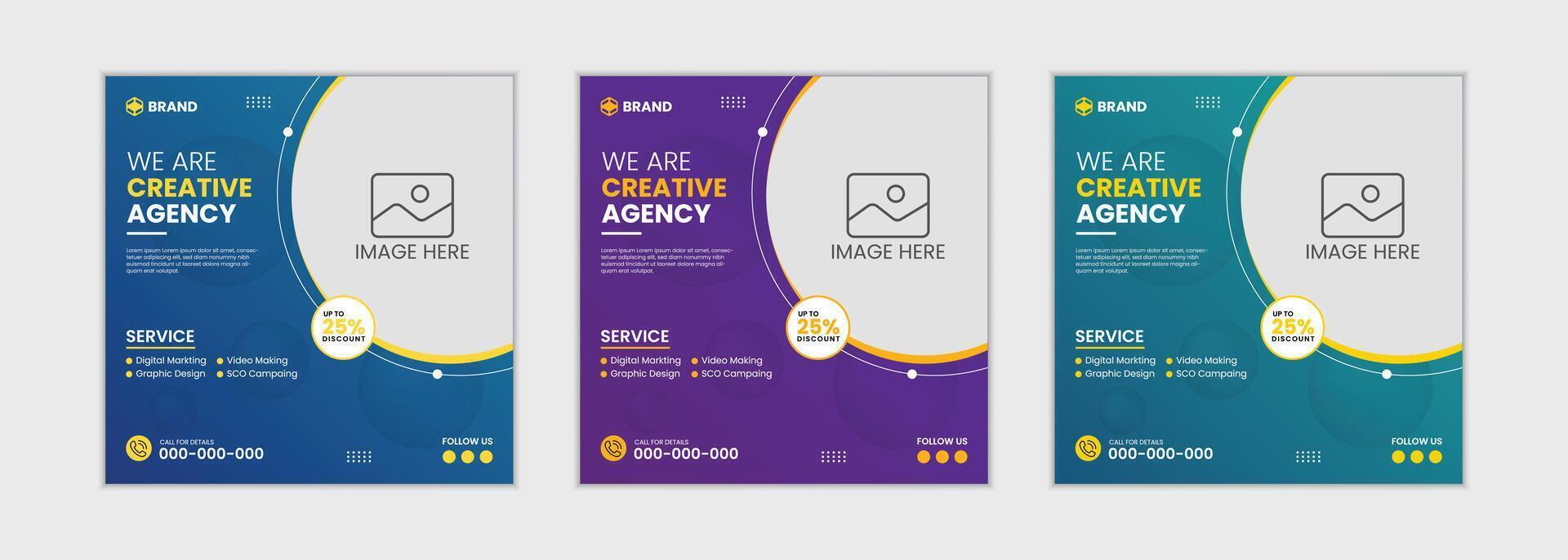 Creative social media post Design template, Facebook Post, Instagram Post template Design. vector