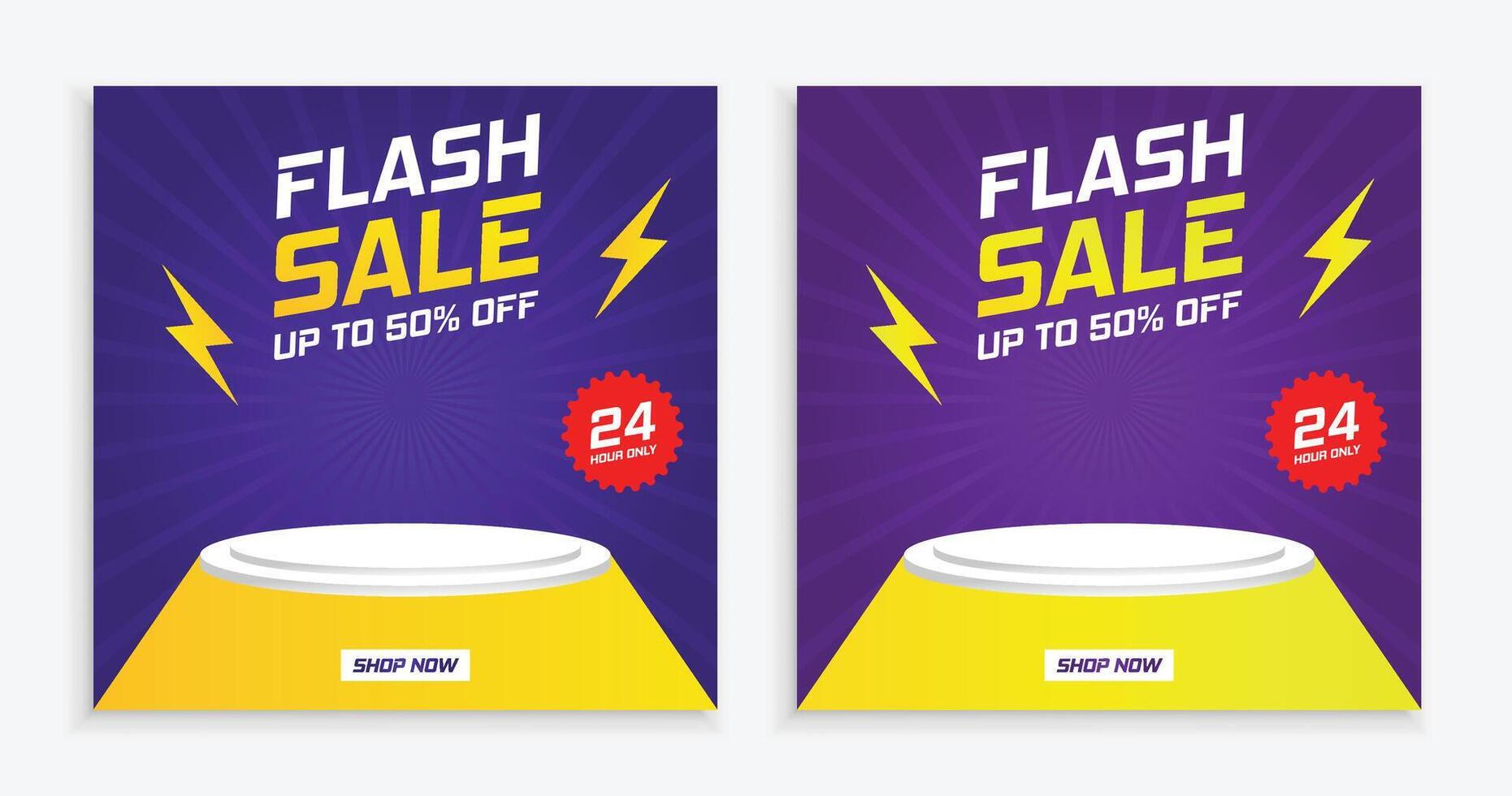 Flash Sales template design for social media and website. vector