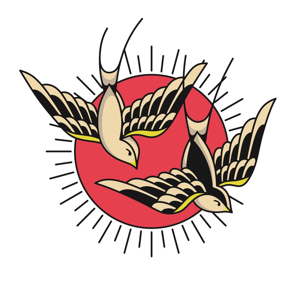 exclusive swalow tattoo designs, available for personal or commercial use vector