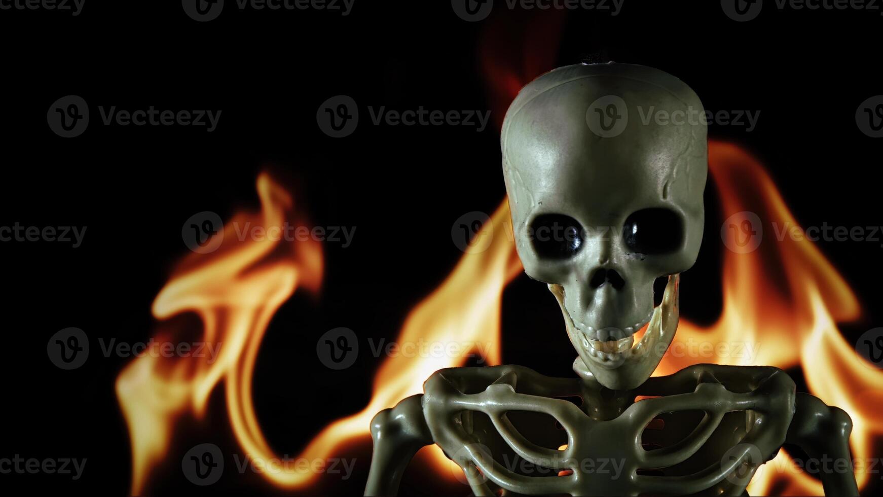 Human skeleton in Fire and Smoke 01 photo