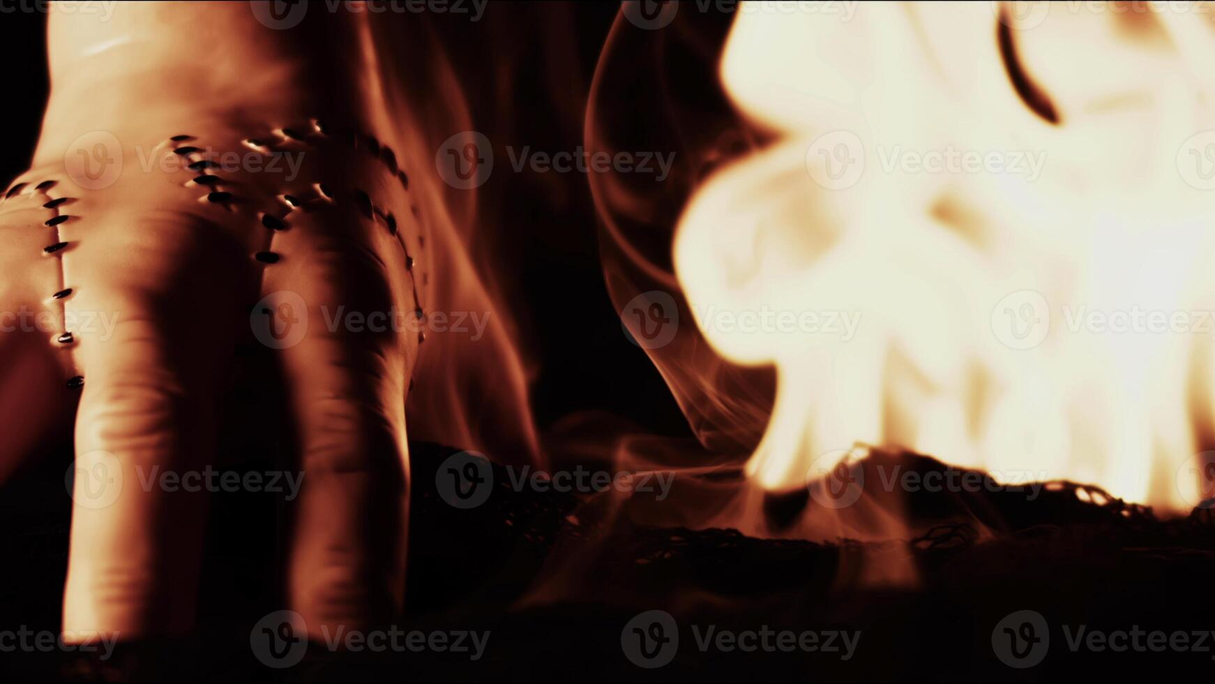 Halloween Concept Cut Hand and Fire 012 photo