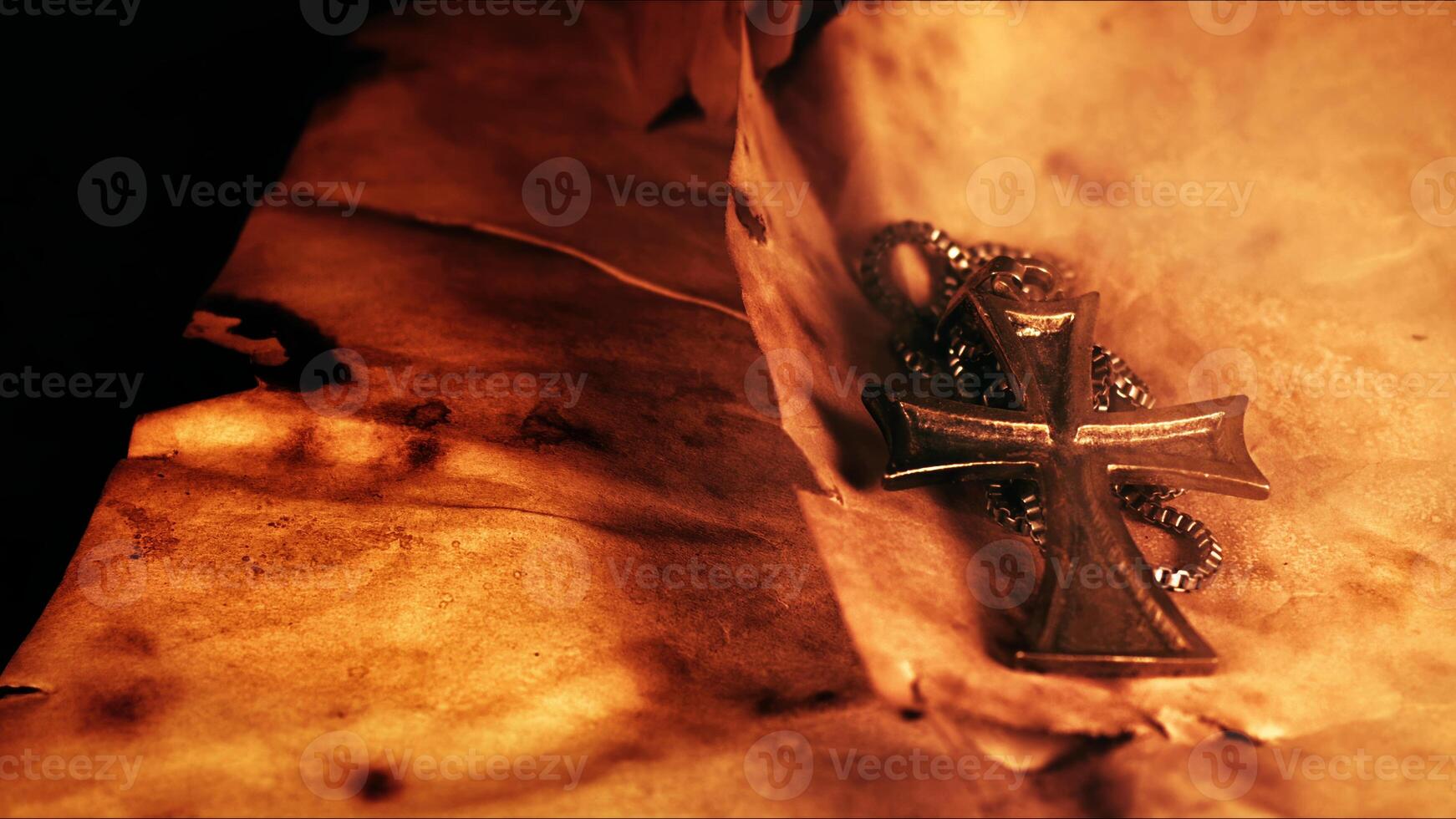 Christian Religion Symbol Cross on an Old Paper Papirus 06 photo