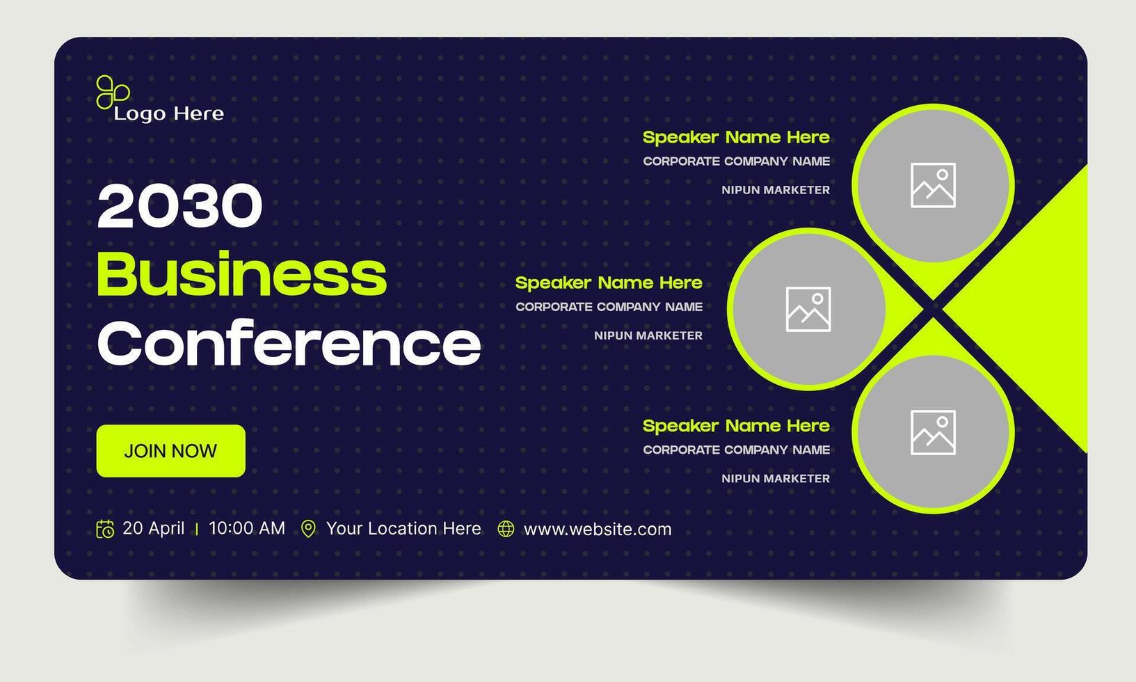 Best awards business conference webinar template banner design, business strategy seminar banner design, fully editable eps 10 file format vector