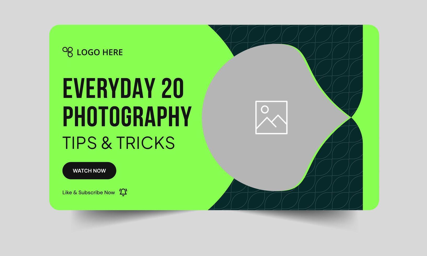 Daily photography tips and trick thumbnail banner design, daily photography techniques cover banner, customizable eps 10 file format vector
