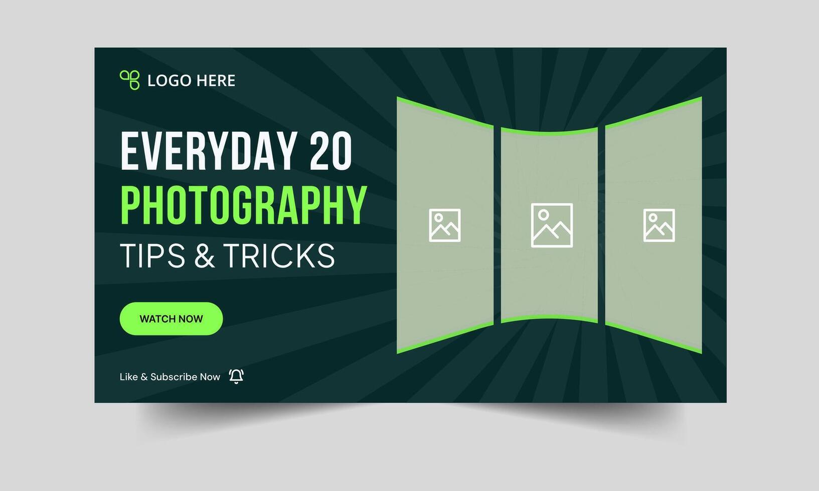 Photography tips and trick thumbnail banner design, daily photography techniques cover banner, customizable eps 10 file format vector