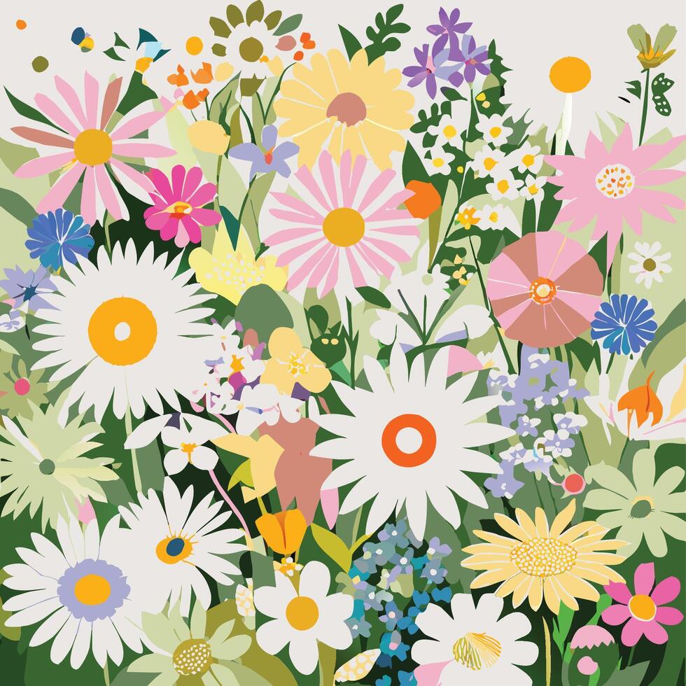 Flat flowers illustration vector