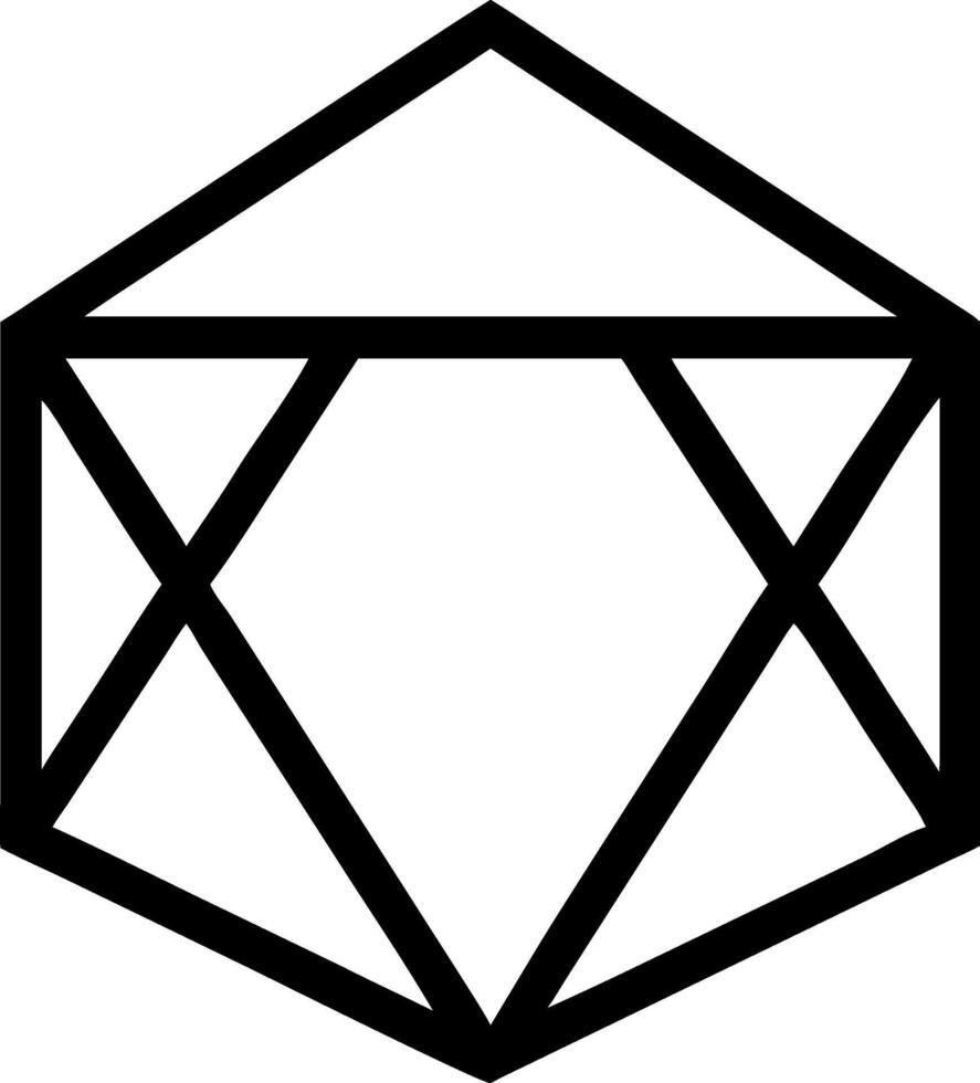 Retro Traditional Tattoo of a D20 Dice with Traditional Gaming Vibes vector