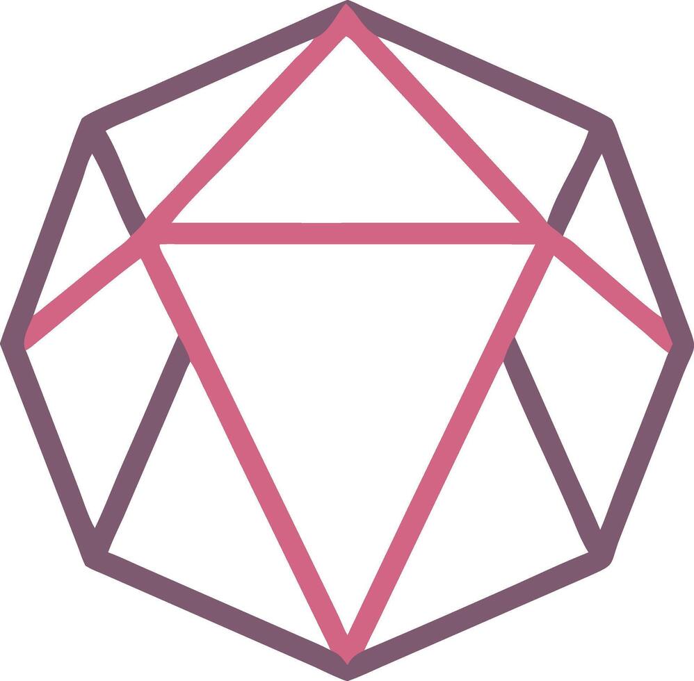 Vintage-Style Traditional Tattoo of a D20 Dice with Old-School Appeal vector