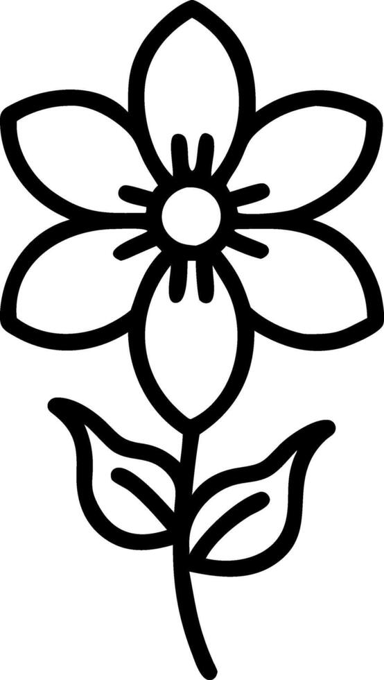 Botanical Flower Tattoo Design with Fine Line Details and Leaf Accents vector