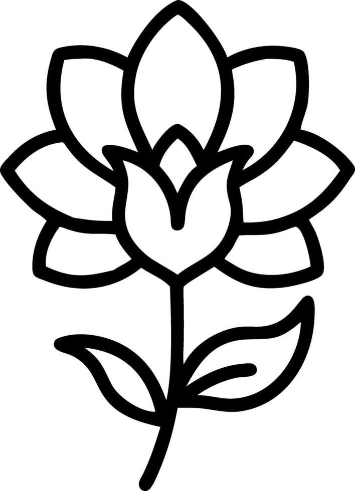 Minimalist Flower Tattoo Design with Delicate Line Art vector