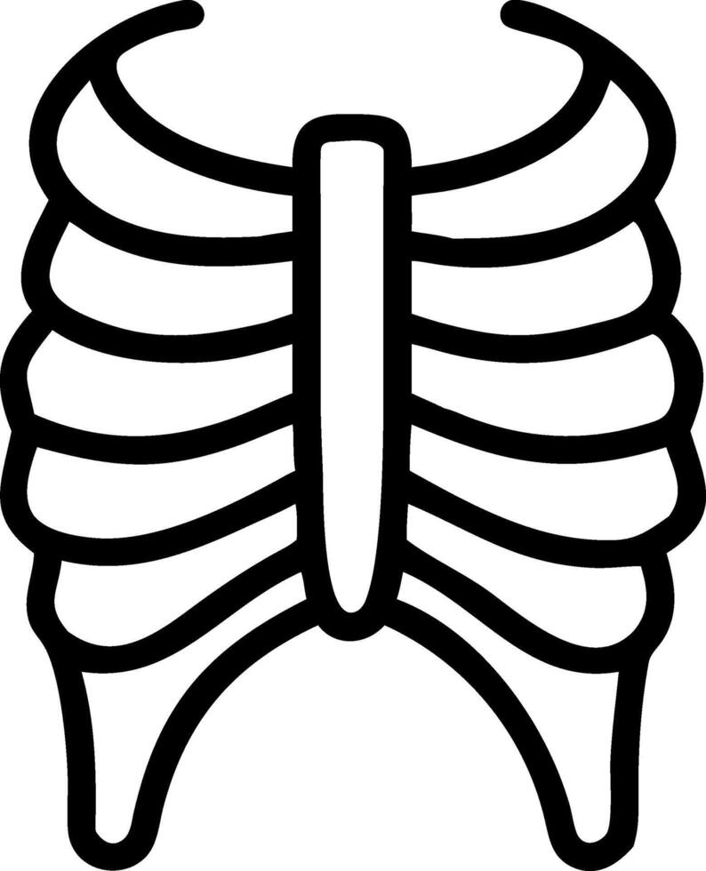 Minimalist Rib Cage Design with Clean Lines and Symmetrical Shape vector