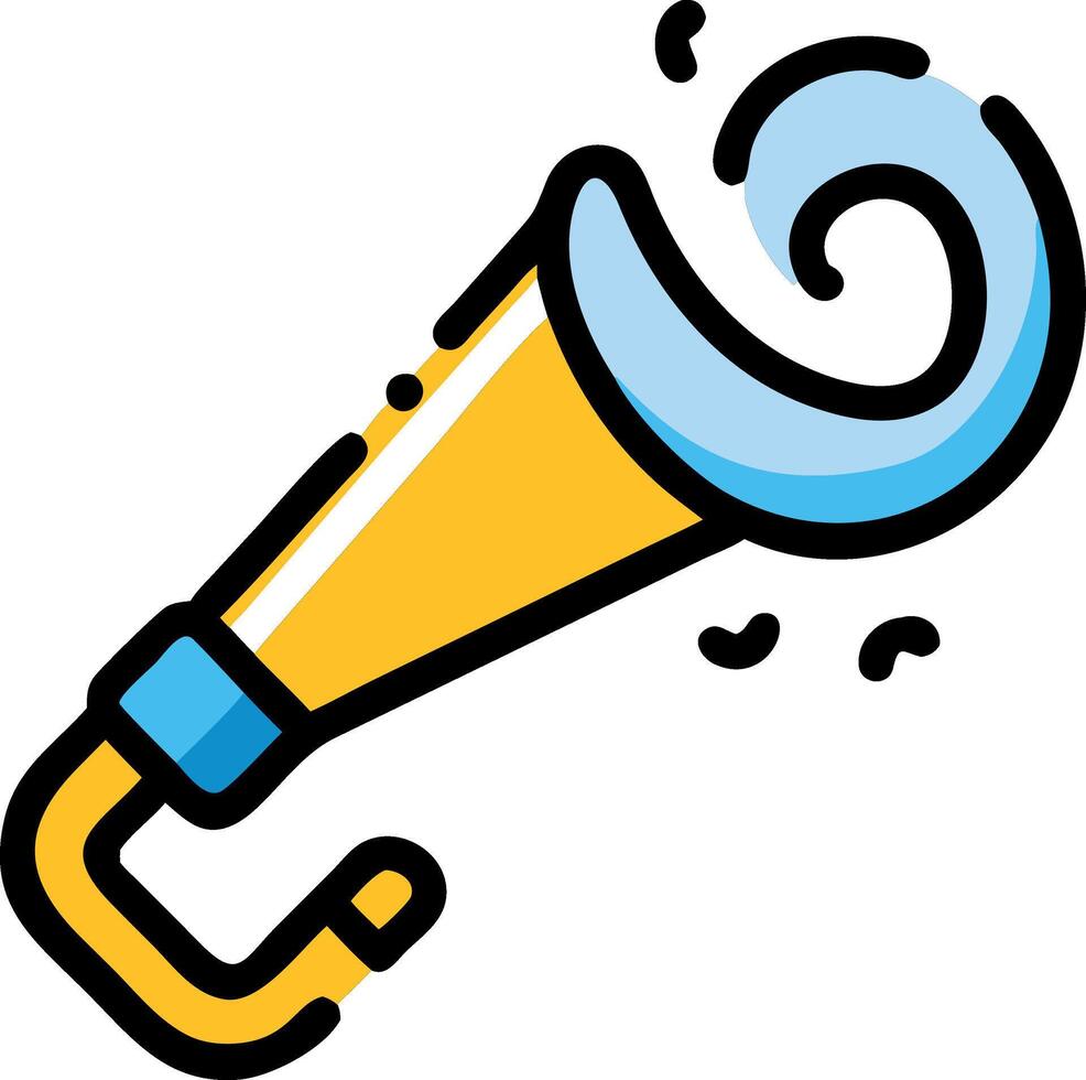 Fun and Funky Party Horn with Neon Color Scheme and Unique Shape vector