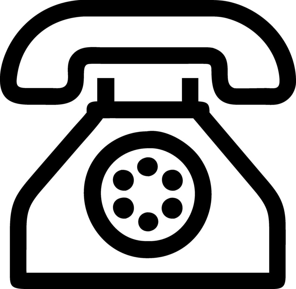 Stylish Old Telephone with Glossy Black Finish and Timeless Appeal vector