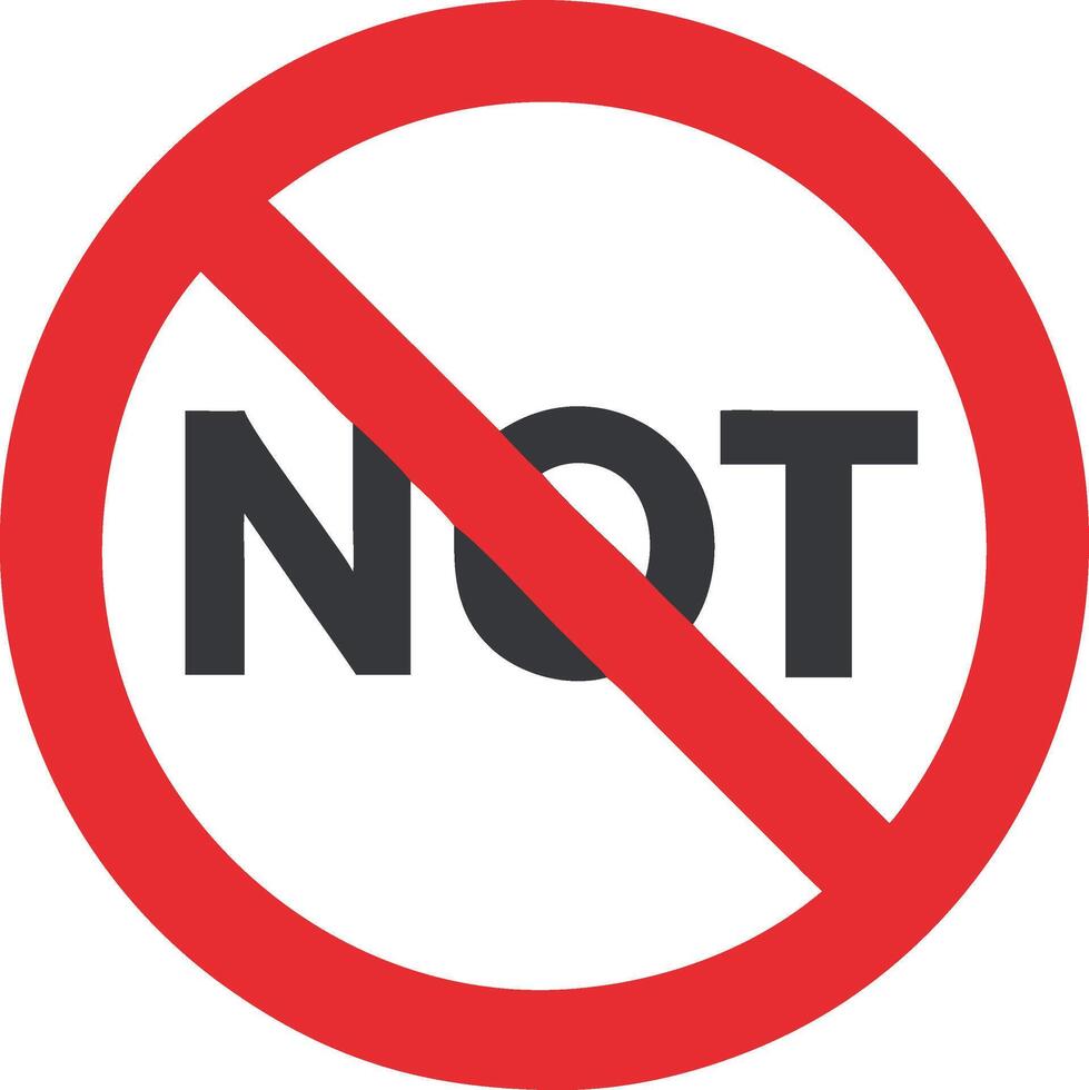 Minimalist Not Allowed Sign Design with Clean Lines and Simple Aesthetic vector
