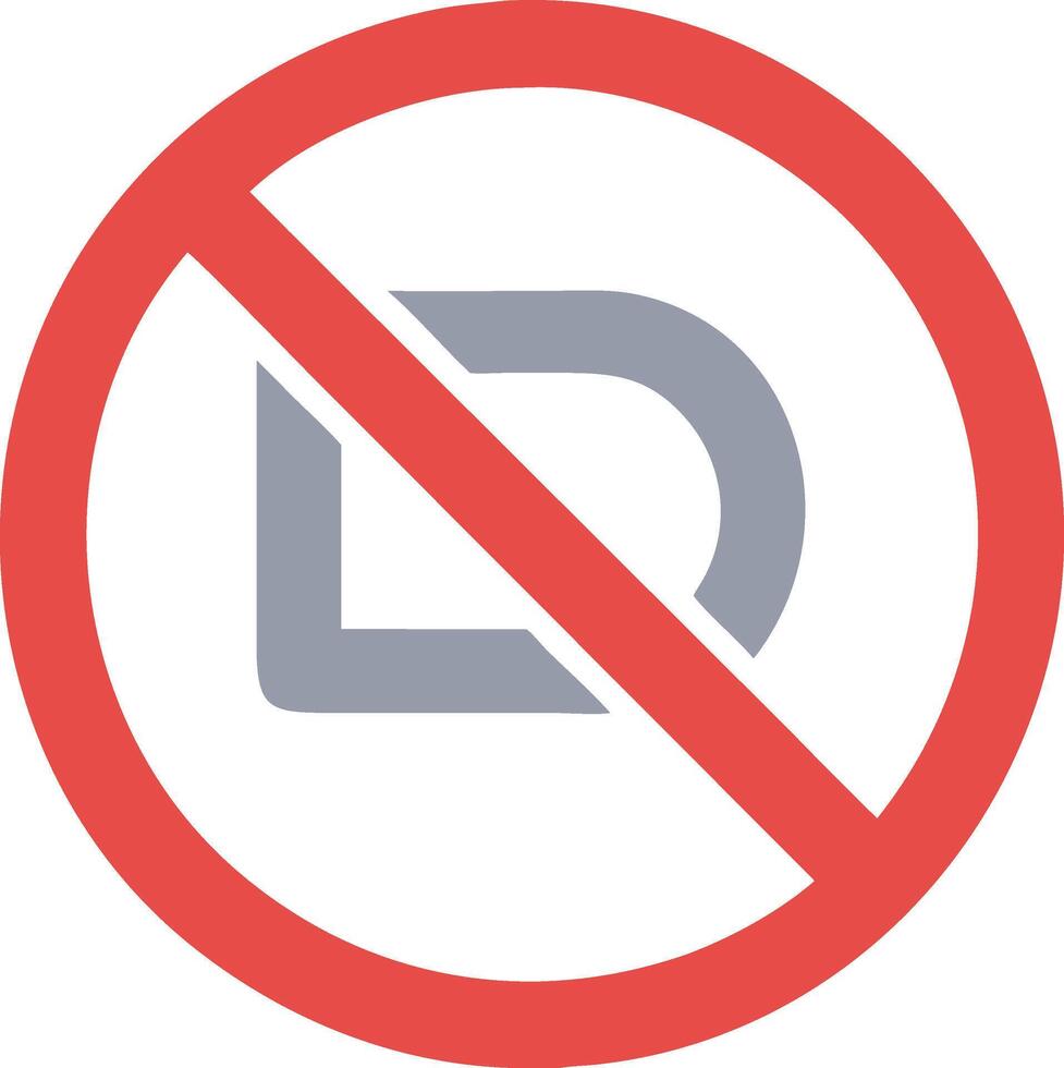 Modern Not Allowed Design with Clean Lines and High Contrast vector