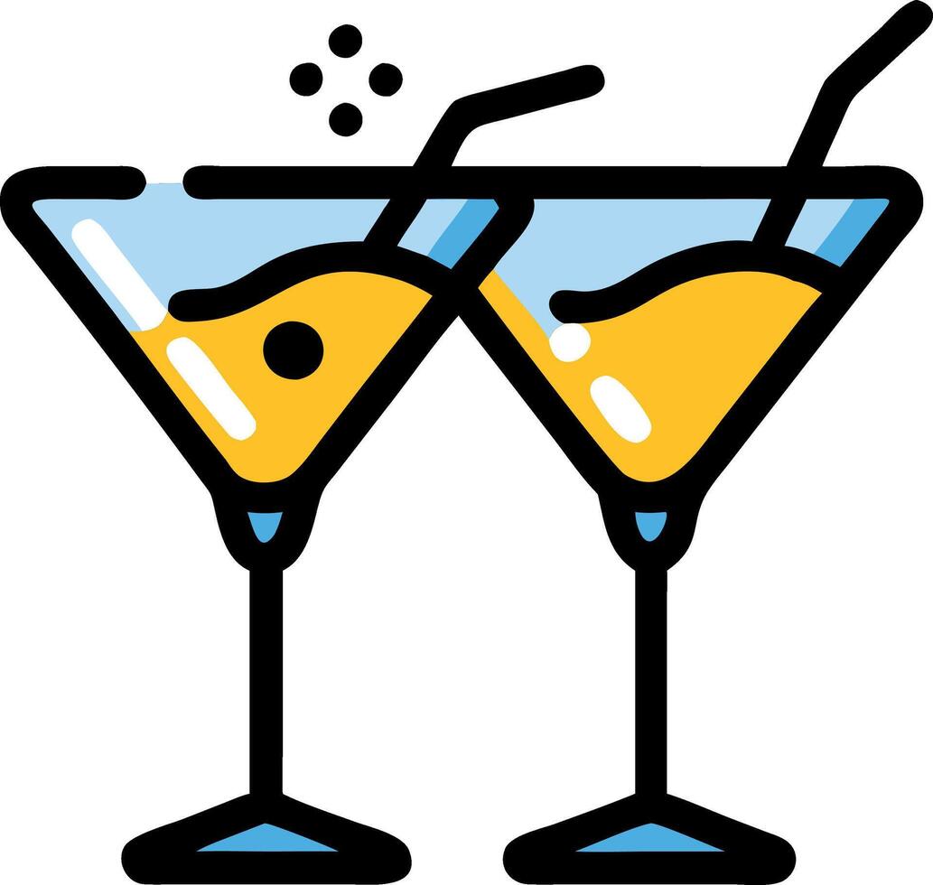 Artistic Martini Glass Design with Abstract Lines and Bold Colors vector