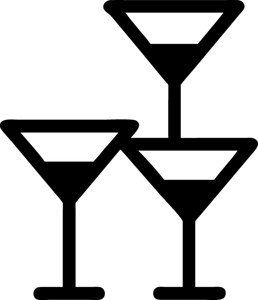 Sleek Martini Glass with Frosted Finish and Elegant Shape vector
