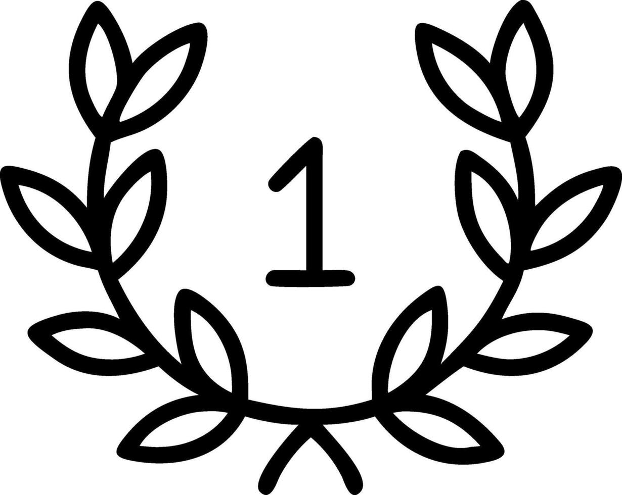 Sophisticated Laurel Wreath with Fine Detailing and Symmetry vector