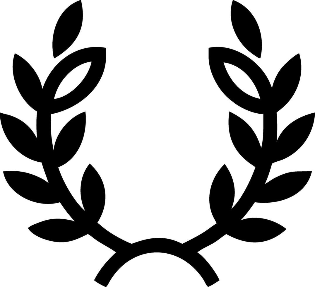 Classic Laurel Wreath with Elegant Curved Leaves vector