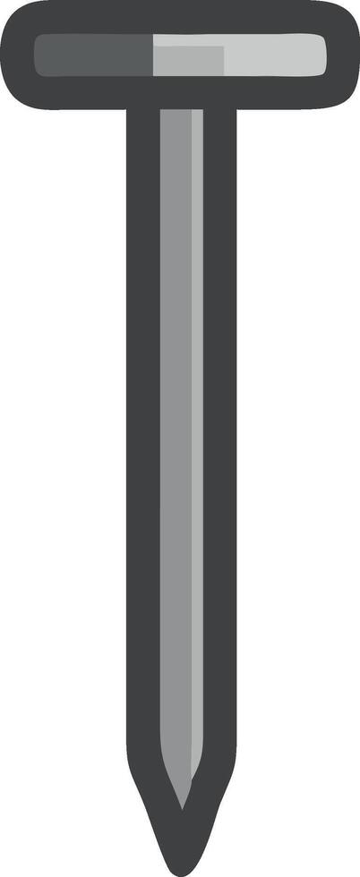 Iron Nail Design with Textured Surface and Patina vector