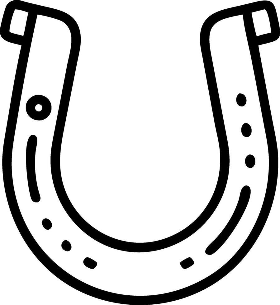 Minimalist Horse-Shoe Design with Thin, Curved Edges vector