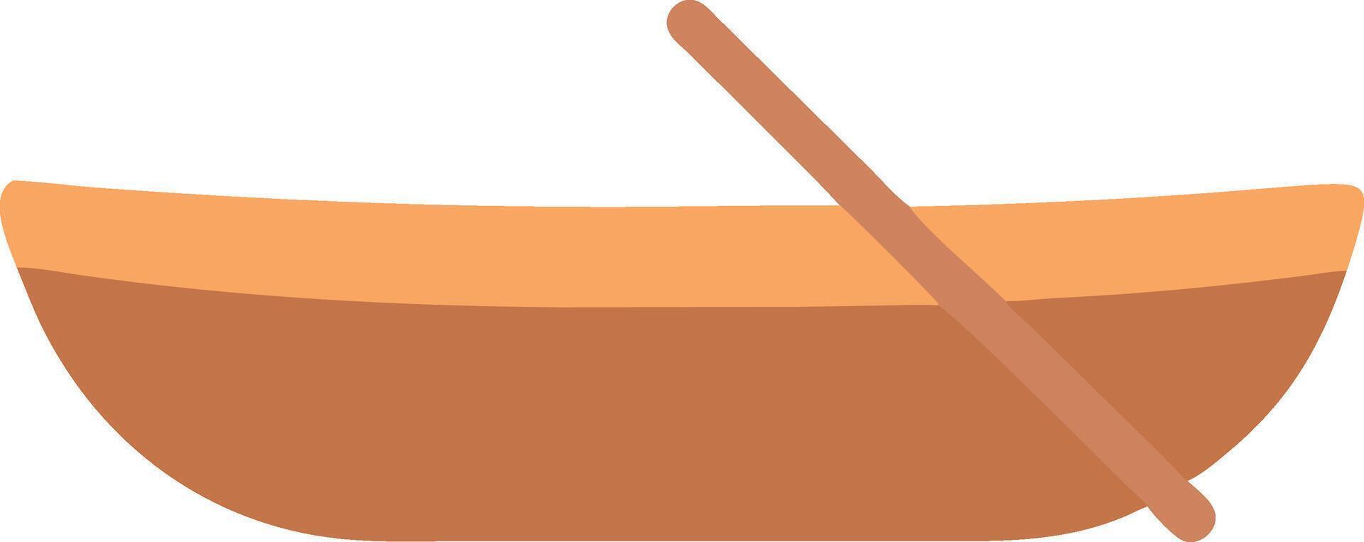 Elegant Wooden Row Boat with Subtle Detailing vector