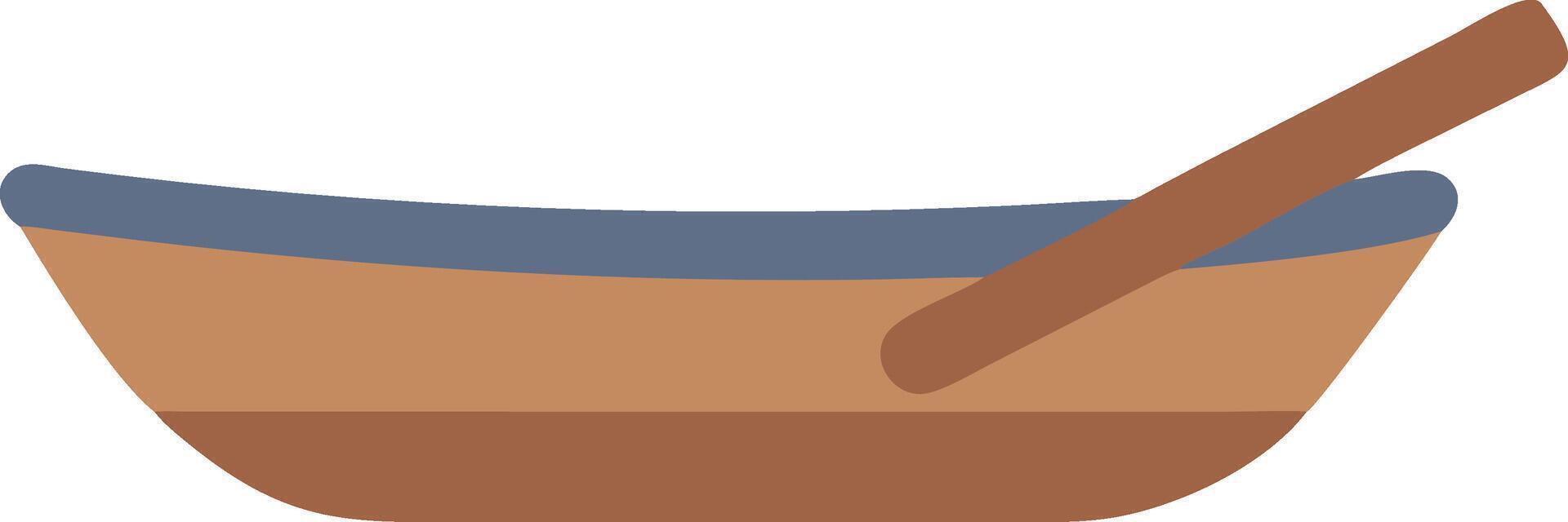 Classic Wooden Row Boat with Sleek Lines vector