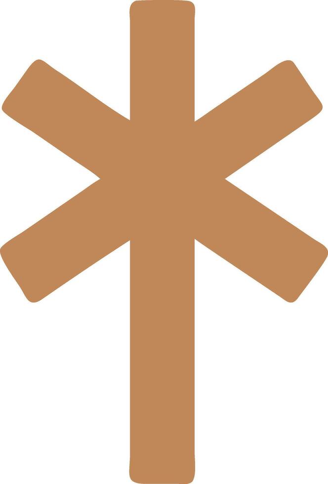Rustic Wooden Cross with Natural Grain Patterns vector