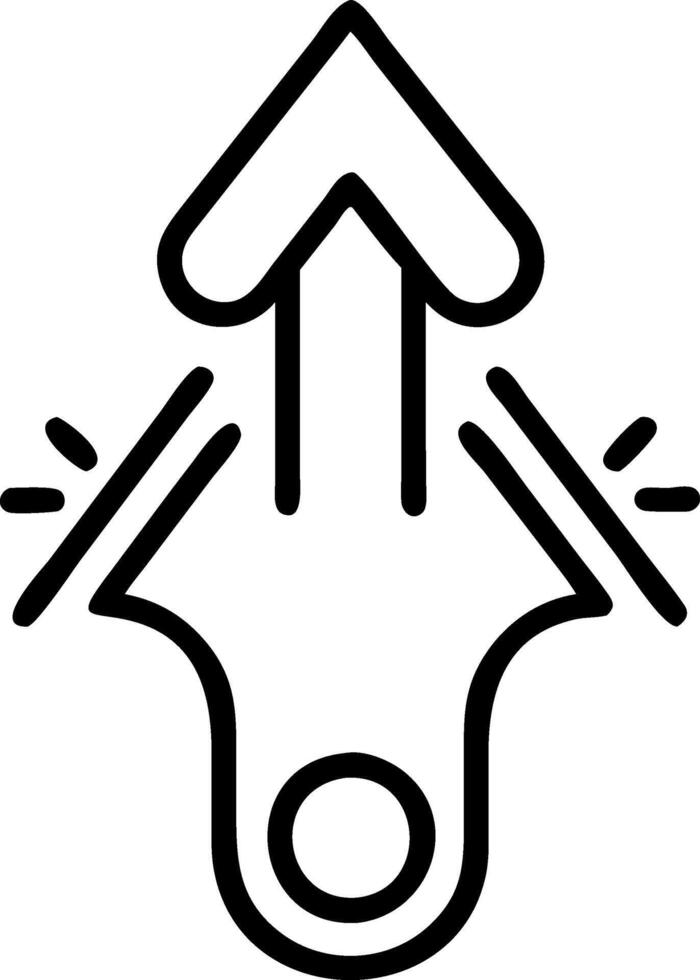 Hand-Drawn Up Arrow for a Sketchy Look vector