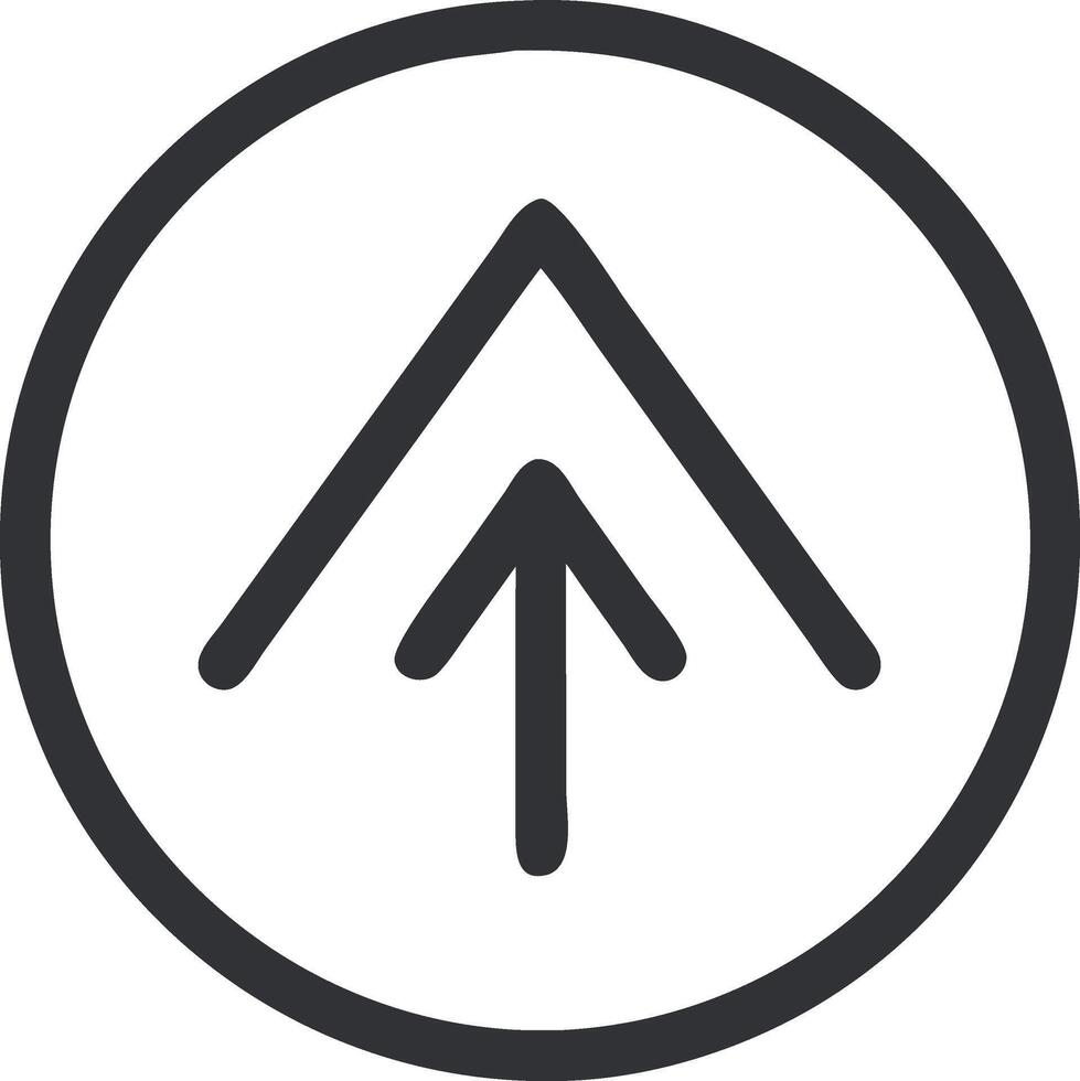 Bold Arrow Pointing Up with 3D Depth vector