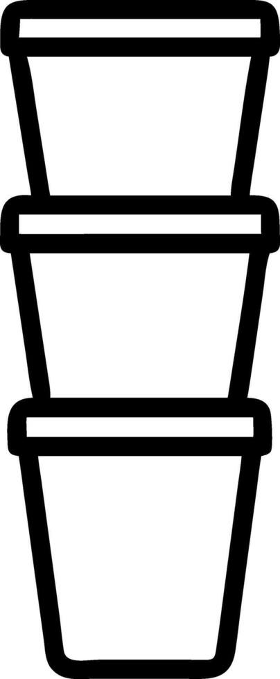 Creative Stack of Cups with Abstract Patterns vector