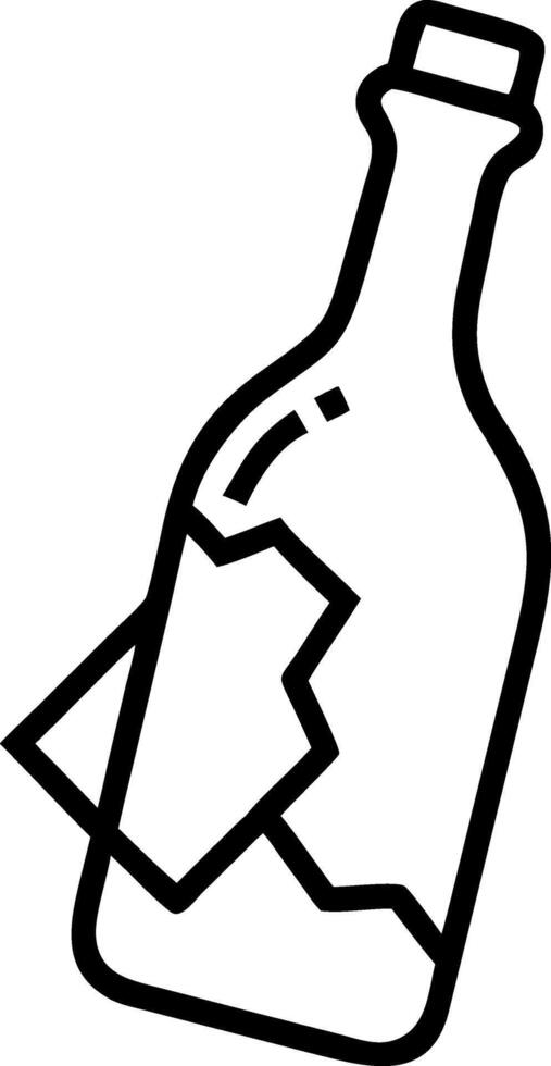 Close-Up View of a Crushed Glass Bottle vector