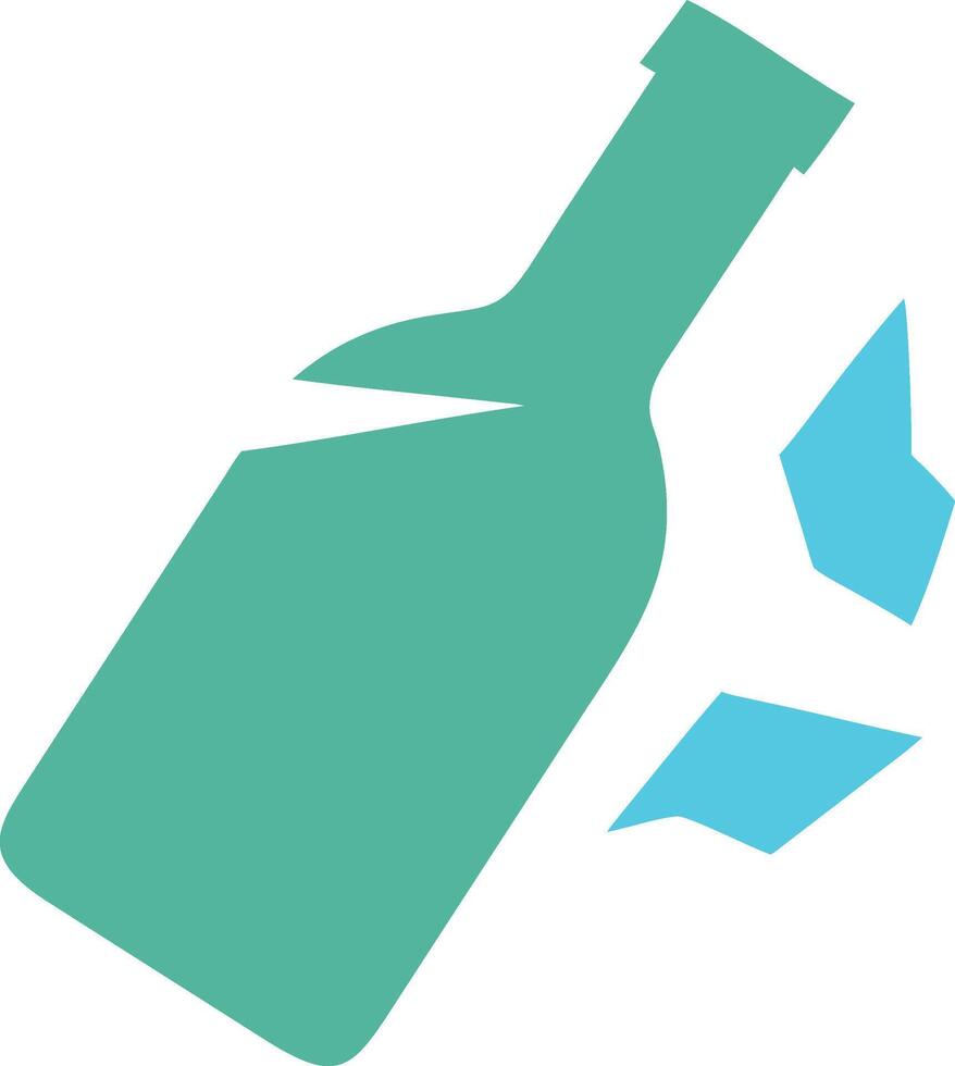 Shattered Glass Bottle with Realistic Fragments vector