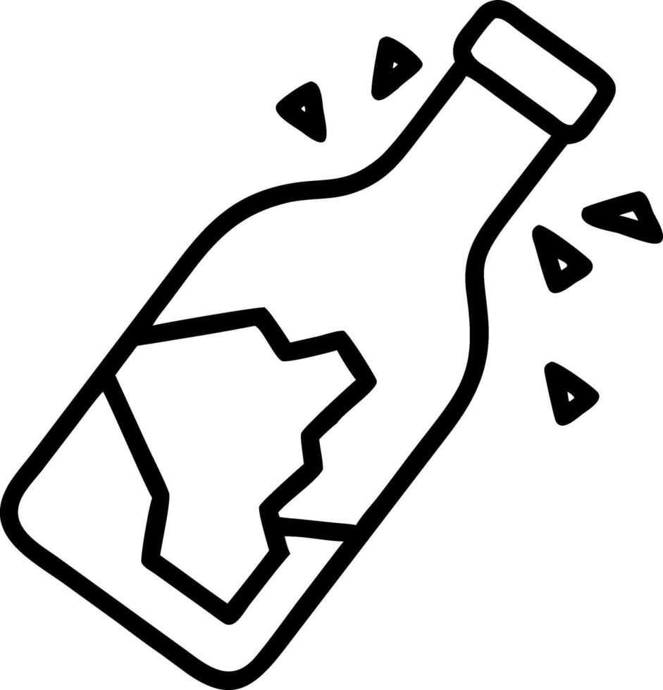 Minimalist Broken Glass Bottle Icon vector