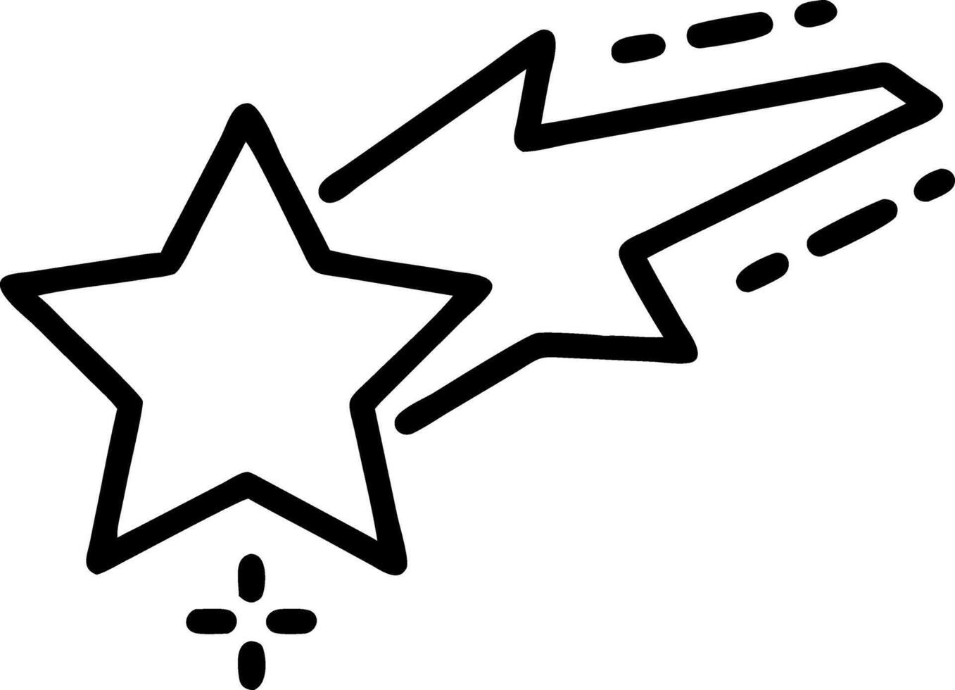 Hand-Drawn Shooting Star with Soft Glow vector