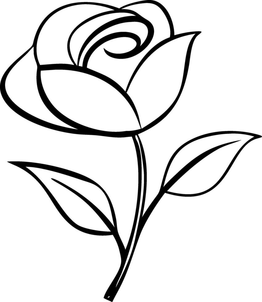 Romantic Rose with Lush Green Leaves vector