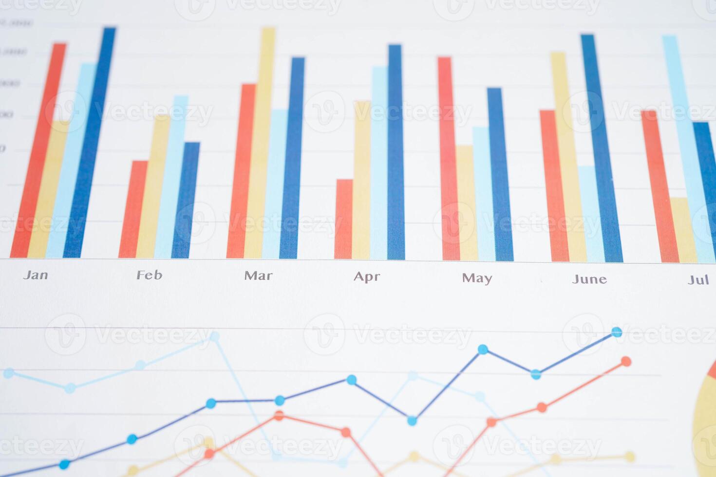 Chart graph paper. Finance, account, statistic, investment data economy, stock exchange busi photo